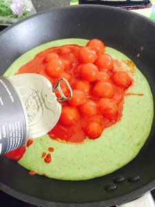 Add the tinned cherry tomatoes Laura of London